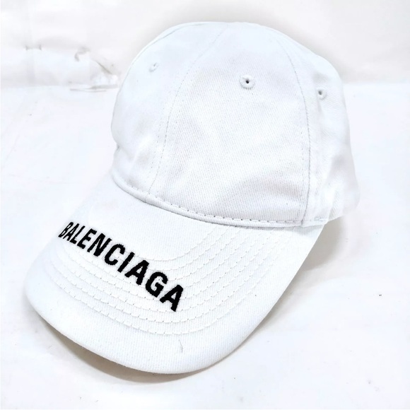 Balenciaga White Logo Hat - Size 59 cm (Large) - Picture 1 of 9